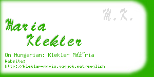 maria klekler business card